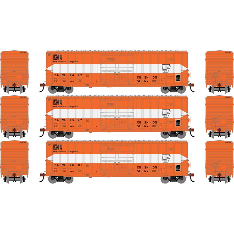 HO ATH 50' FMC 5327 12' Plug Door Box Car, EACH #2492/2527/2681 (3)