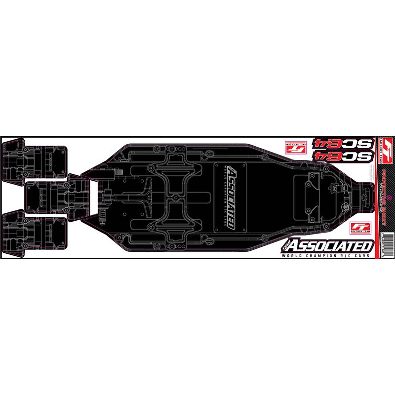 Factory Team Printed Chassis Protective Sheet, 1/10 Team Associated RC10SC6.4