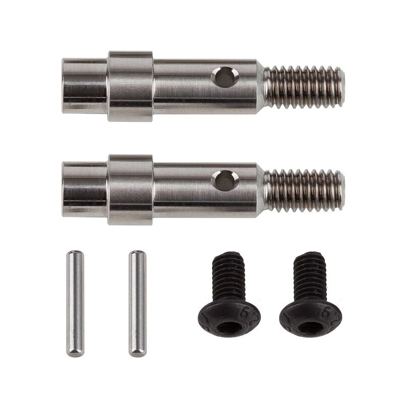RC10B6 FT Titanium Hex Adapter, Front Axles