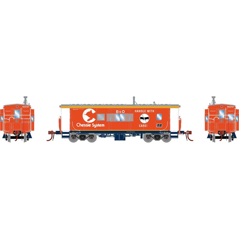 HO GEN ICC Bay Window Caboose w/Lights & Sound, BO 'Chessie/BO CCH Caboose' #903747