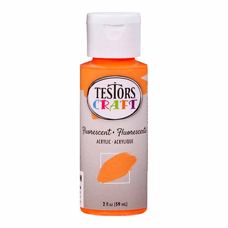Acrylic Fluorescent Craft Paint, 2 oz, Orange