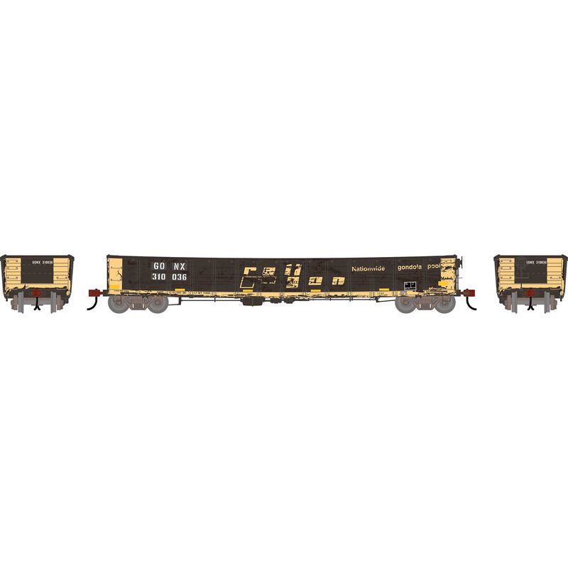 HO ATH 52' Mill Gondola, Primed For Grime CarKnocker GONX 'White Stencil' w/Reflectors #310036