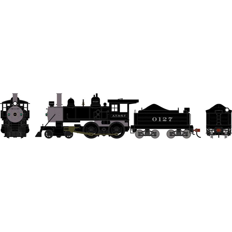 HO ATH 4-4-0 Steam Locomotive, ATSF #0127
