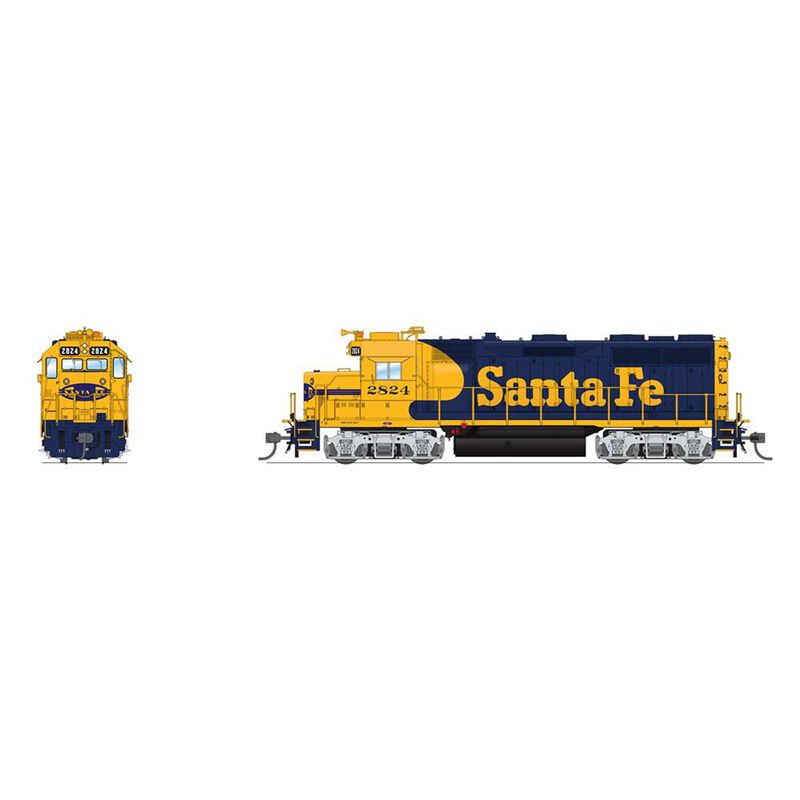 HO EMD GP35 Locomotive, ATSF 2824, Blue Warbonnet