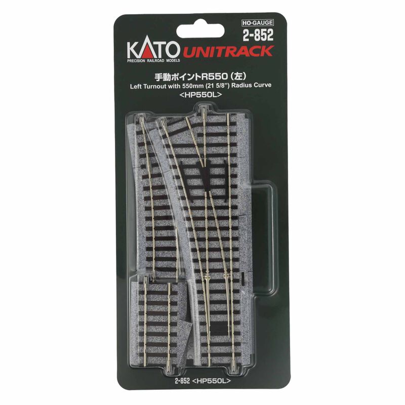 HO Left Turnout with 550mm (21 5/8") Radius Curve