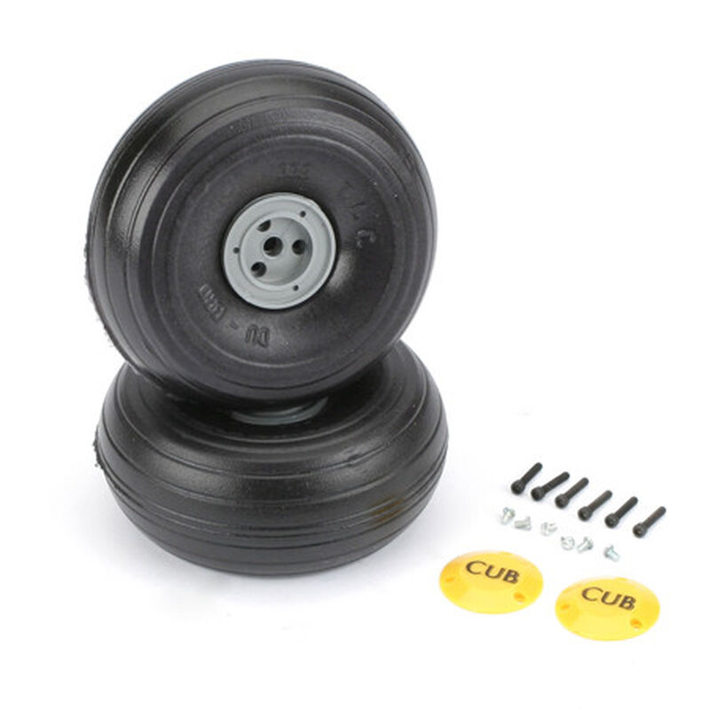 J3 Cub Wheels, 3-3/8", Lite, Treaded (2)
