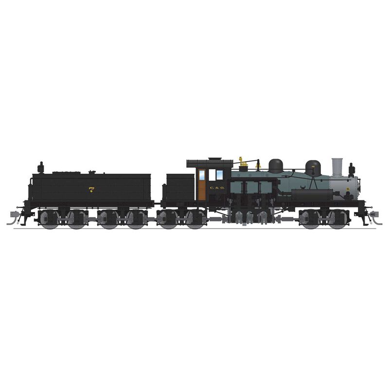 HO Class D 4 Truck Shay Locomotive, C&O #7 As Delivered with Paragon 4