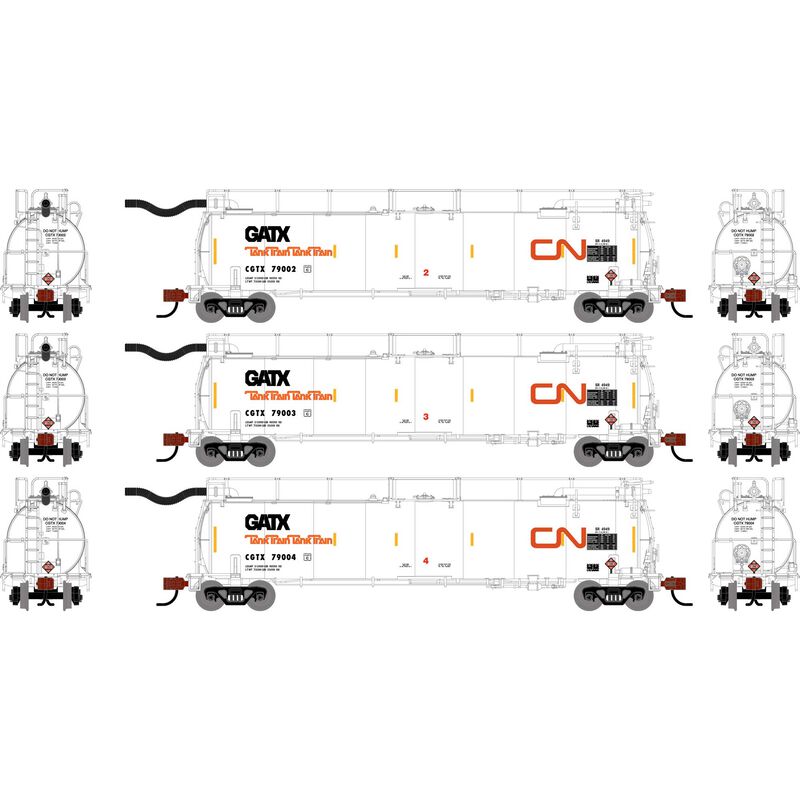 N TankTrain Intermediate, CGTX #79002/79003/79004 (3)