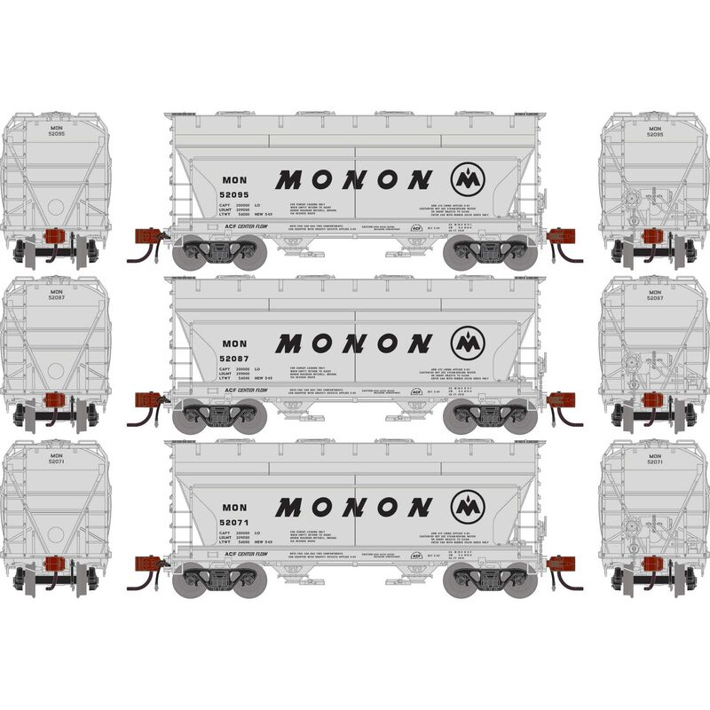 N ACF 2970 Covered Hopper, MON #52071/52087/52095 (3)