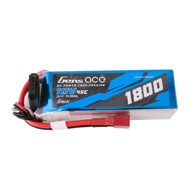 11.1V 1800mAh 3S 45C G-Tech Smart LiPo Battery: Deans