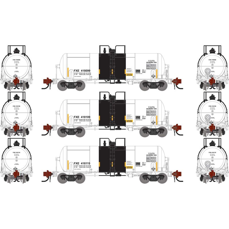 N 13K Gallon Acid Tank Car, FXE #418099/418109/418119 (3)