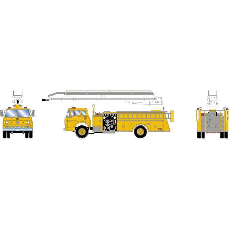 HO ATH Ford C Fire Truck Telesqurt, Fire Protection District #197