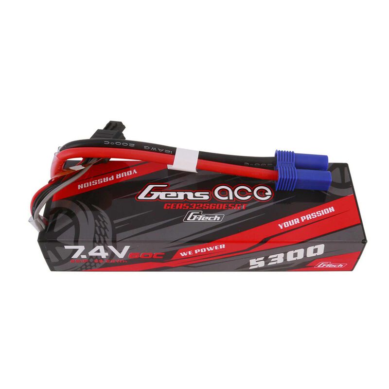 7.4V 5300mAh 2S 60C G-Tech Smart Hardcase LiPo Battery: EC5