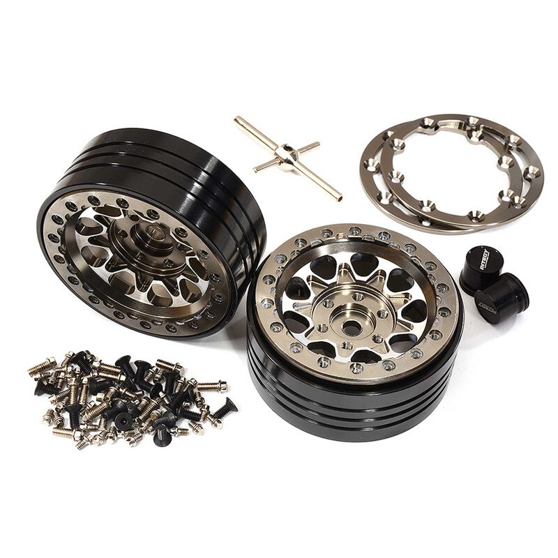 Alloy Beadlock Wheels, Grey: 1/10 Enduro Sendero (2)
