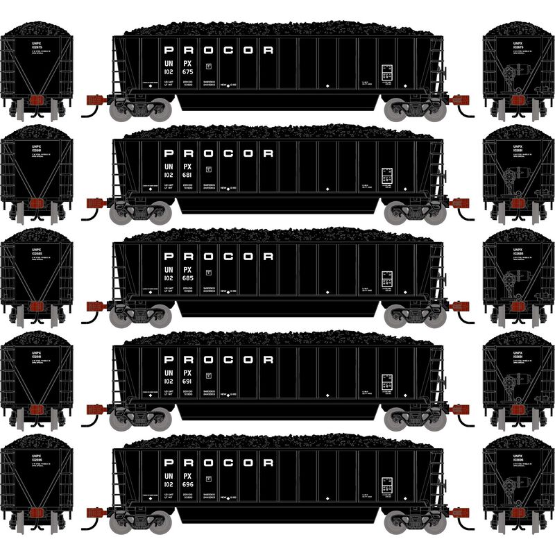 N ATH Berwick Bathtub Gondola, UNPX w/Load #102675/102681/102685/102691/102696 (5)
