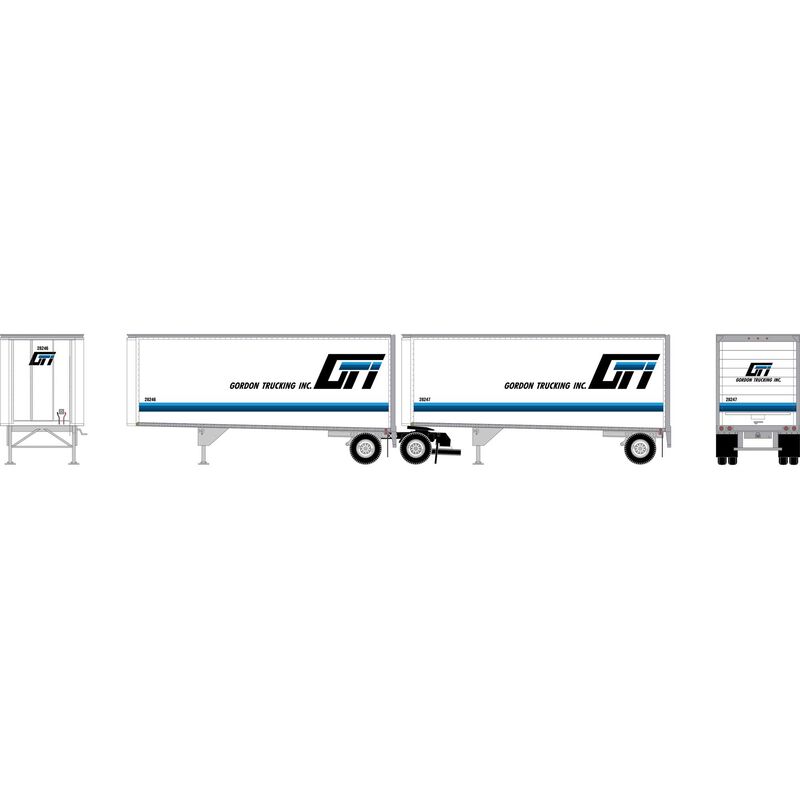 HO ATH 28' Wedge Trailers w/Dolly, Gordon Trucking Trailers #28246/28247; Dolly #105066