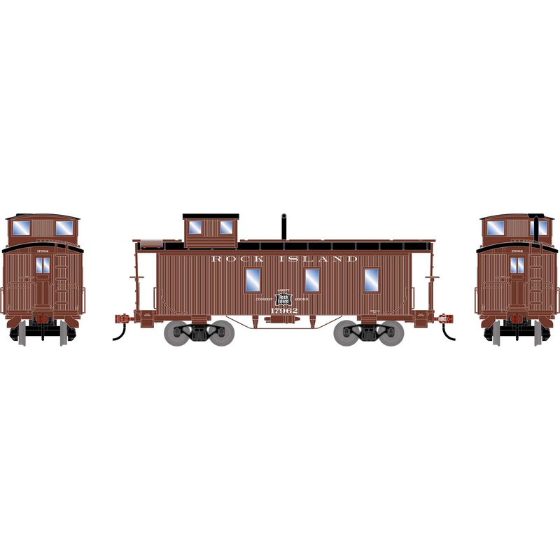 HO ATH 3-Window Wood Caboose, RI #17962
