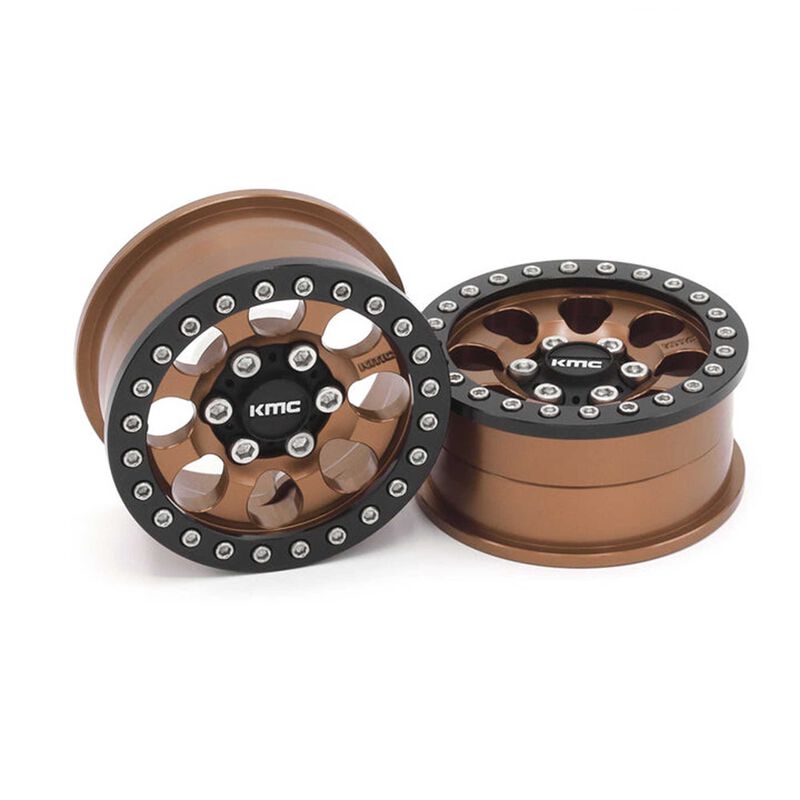 1/10 KMC KM237 Riot Beadlock Front/Rear 1.9 Rock Crawler Wheels, Bronze