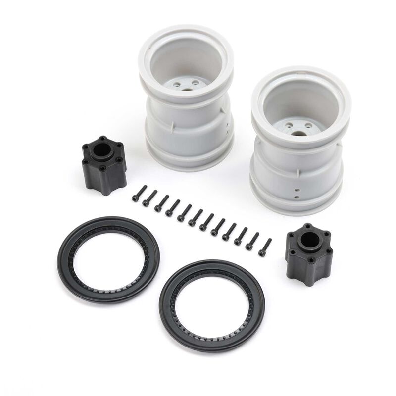 2.6" Wheel with Beadlock Ring, Black (2): LMT 2.0