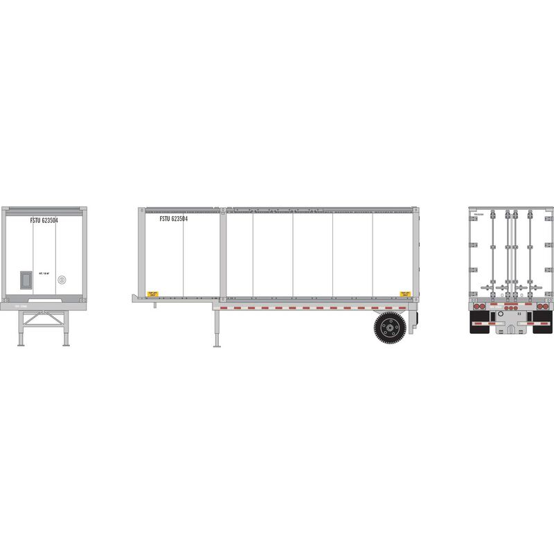 HO 28' Container & Chassis, Container- FSTU #623504/Chassis-FTSZ #125669