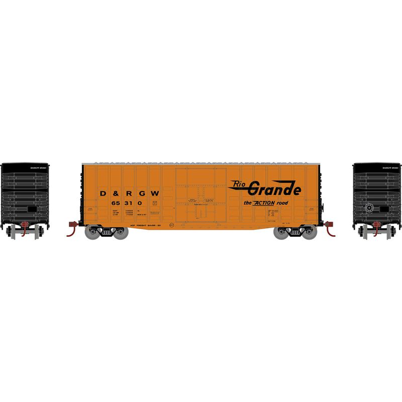 HO RND 50' Waffle High Cube Box Car, DRGW #65310