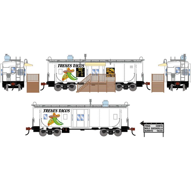 HO ATH Bay Window Concession Caboose, Trenes Tacos