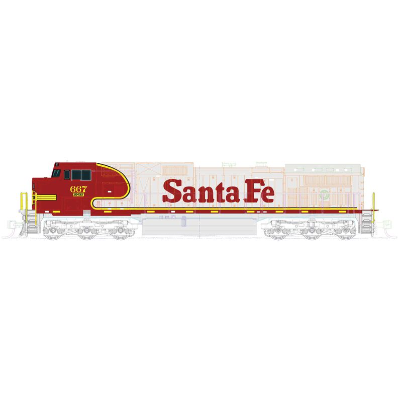 N C44-9W Locomotive, BSNF Warbonnet #615 w/ Pre-Installed DCC & Sound