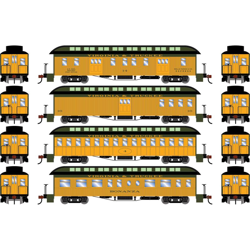 HO 50' Old Time Overland Passenger Set, V&T #1 (4)