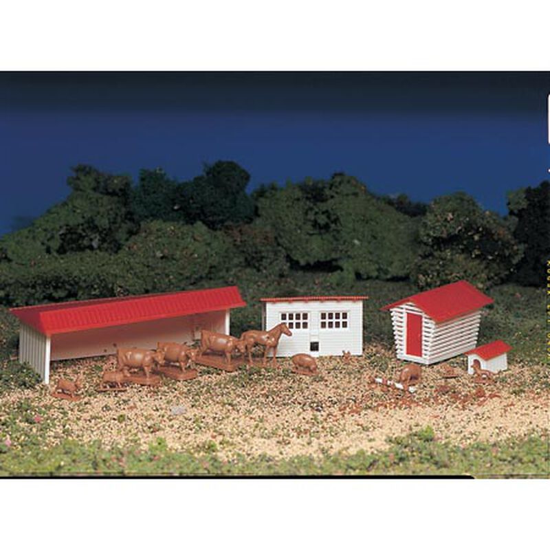 HO Snap KIT Farm Building with Animals