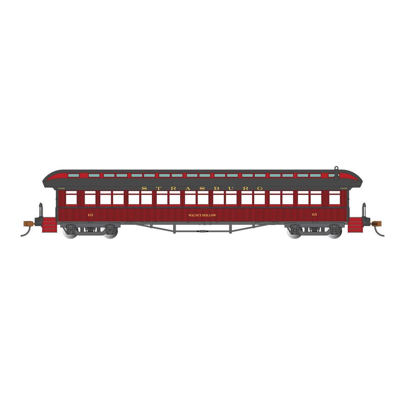 HO 68' Passenger Car, 1900s Era "Walnut Hollow" Strasburg Railroad #65