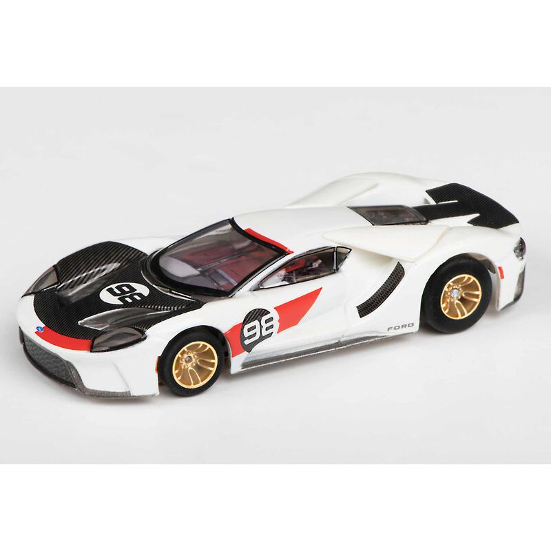 HO Ford GT Heritage #98 Mega G+ Slot Car, White