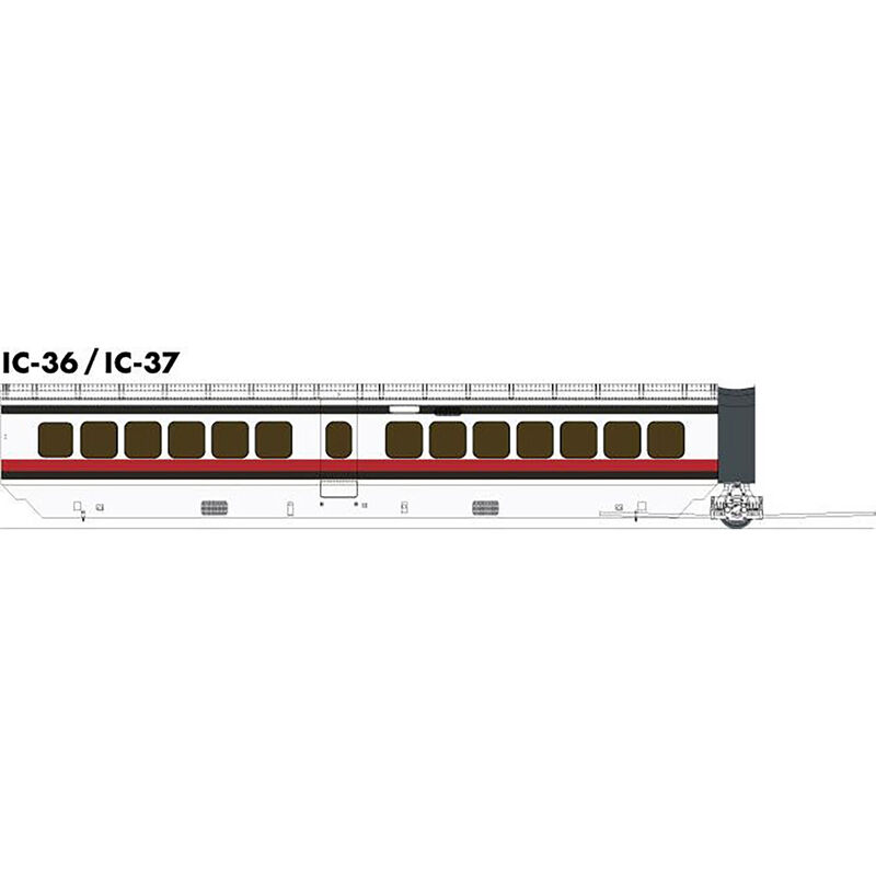 HO UAC TurboTrain Additional Coach Early Amtrack