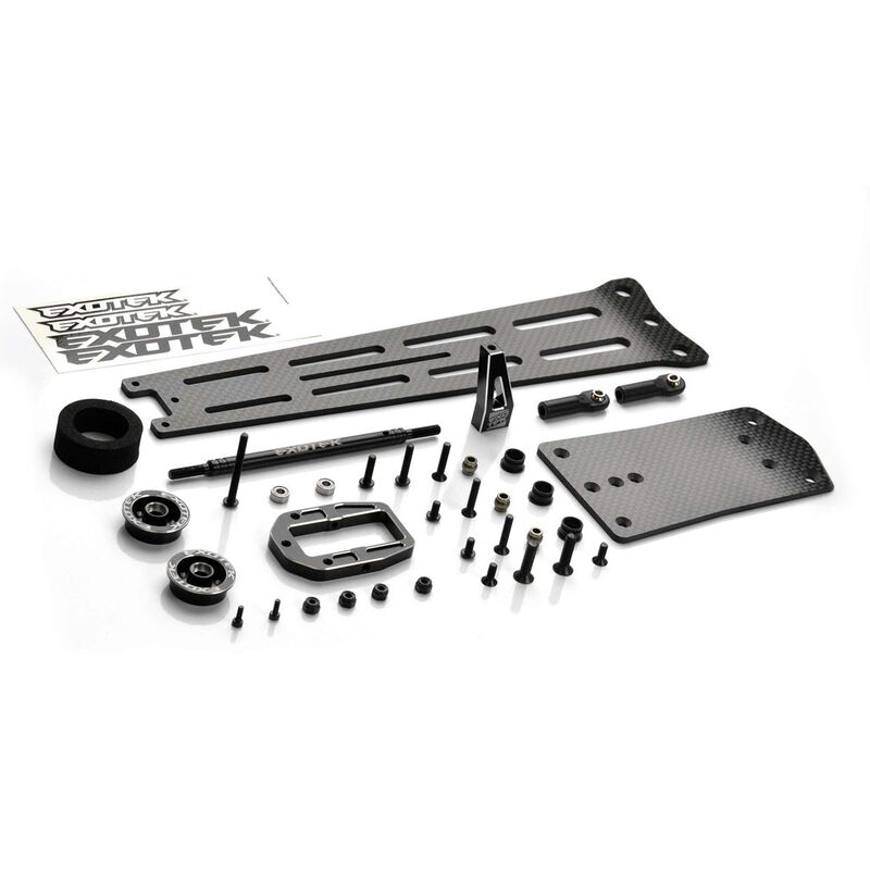 Pro Wheelie Bar Set, 3mm Carbon Fiber with Single Wheel Style: Drag Slash