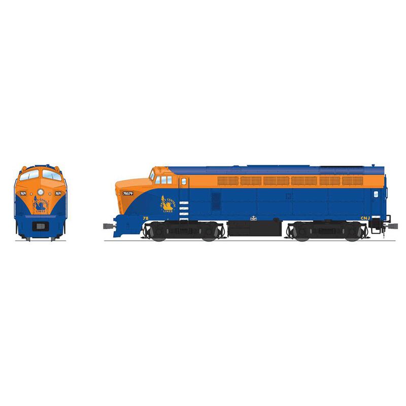 HO RF-16 Sharknose Locomotive A, CNJ 79, Blue & Orange with Paragon4