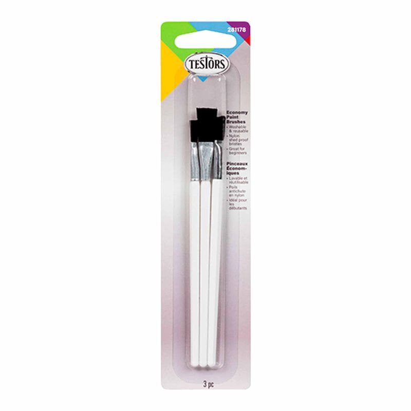 3 Piece Economy Flat Brush Set