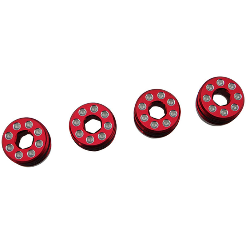 Aluminum Delrin Cap Hub Nut Red: ARRMA 1/8