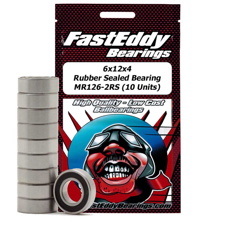 6x12x4 Rubber Sealed Bearing, MR126-2RS (10)