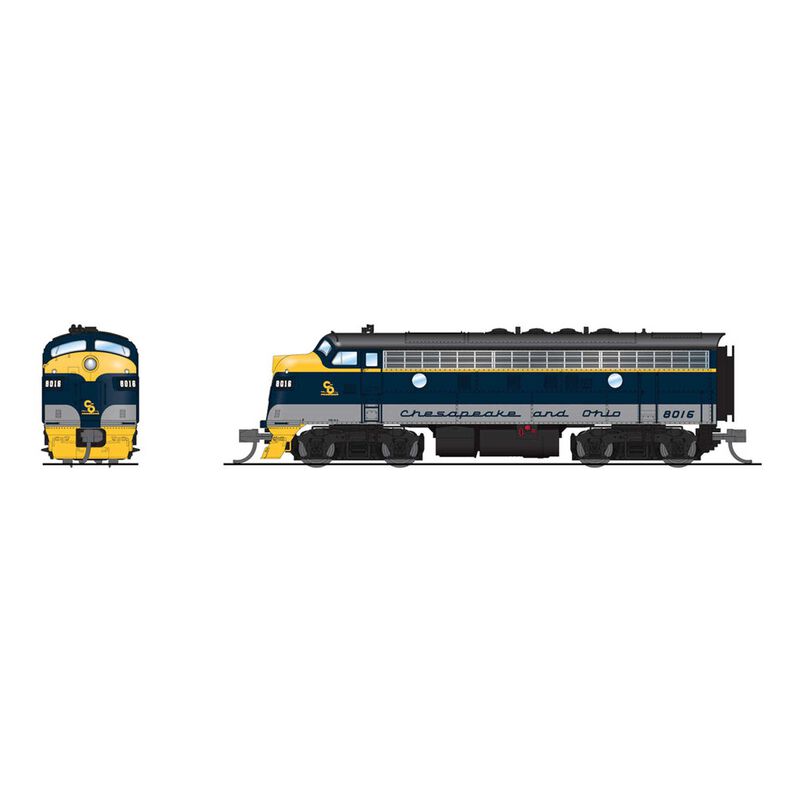 EMD F3A, C&O 8016, Restored Blue/Gray/Yellow for SBVR, Paragon4 Sound/DC/DCC, N