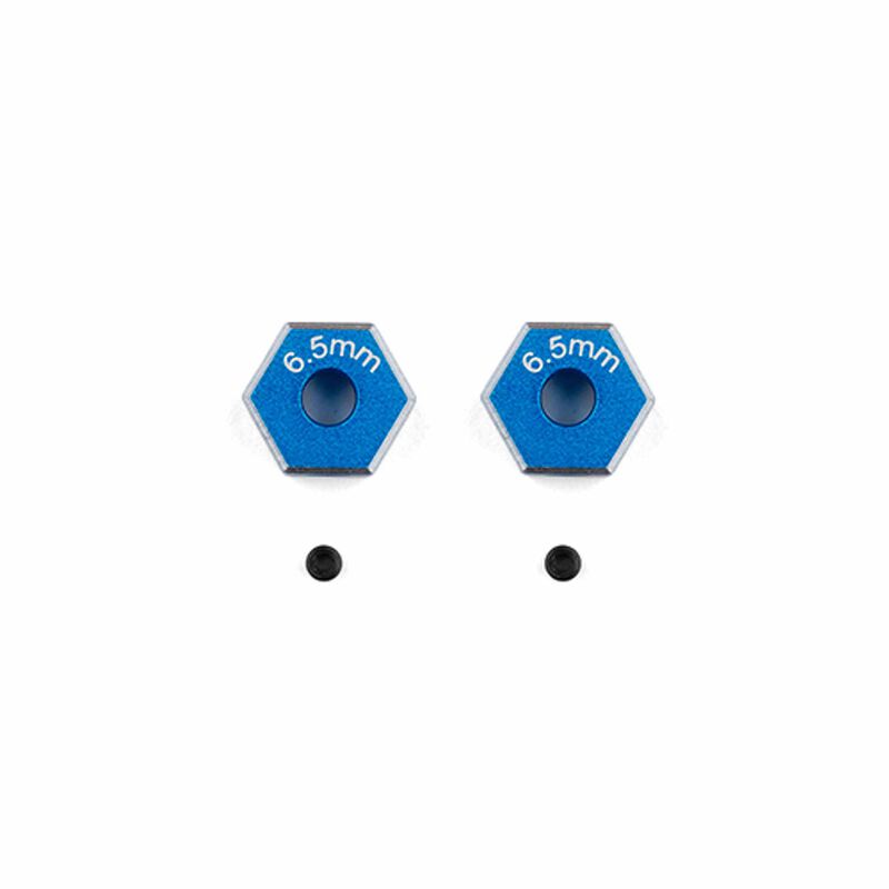 Factory Team 6.5mm Aluminum Wheel Hexes, 1/10 Team Associated DC10 (2)