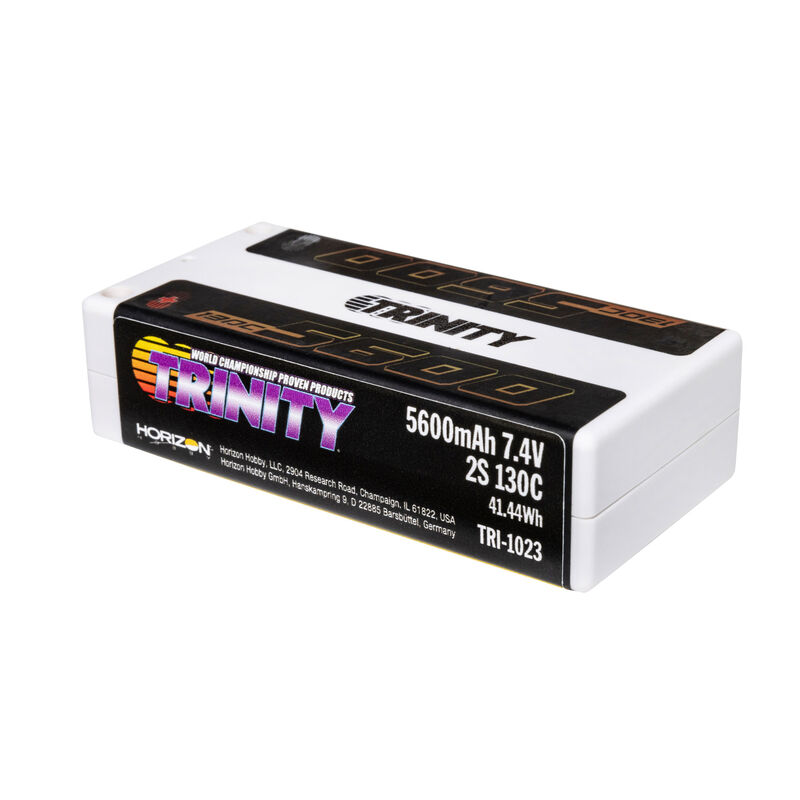 7.4V 5600mAh 2S 130C Shorty LiPo Battery, 5mm Bullets
