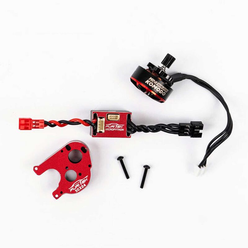 MicroSilk Power Combo: Micro Python Brushless ESC & Mini Komodo V2 2500KV Motor, 1/24 Axial SCX24 Vehicles