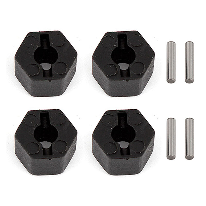 Wheel Hexes & Pins Set, 1/12 Team Associated CR12