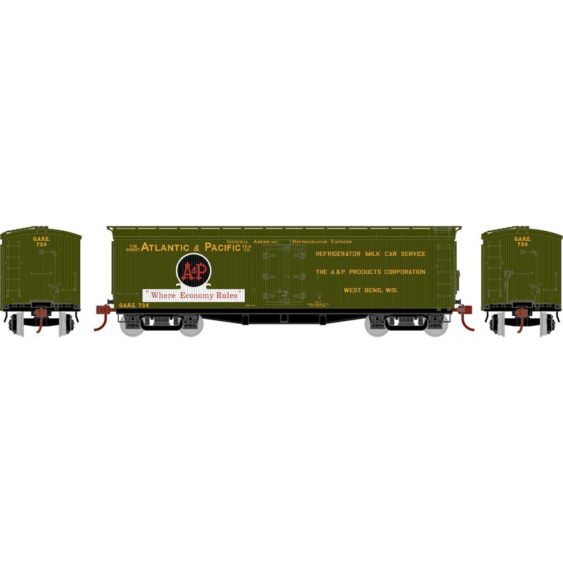 N ATH 40' Pfaudler Wood Milk Car, GARE 'Atlantic & Pacific' #734