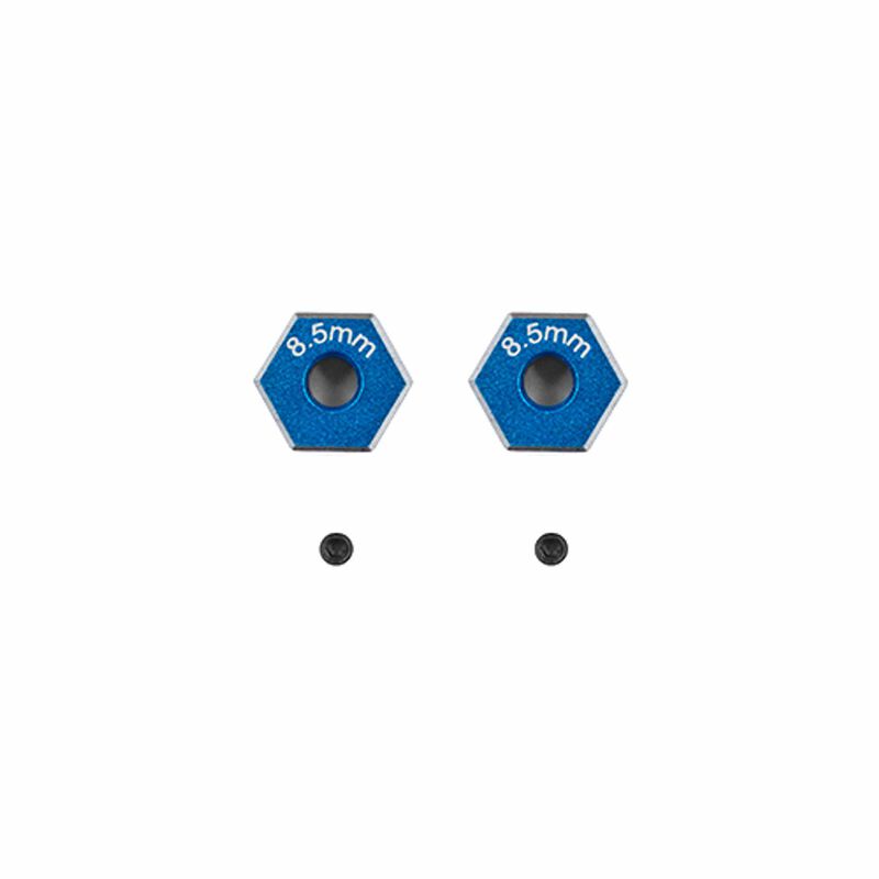 Factory Team 8.5mm Aluminum Wheel Hexes, 1/10 Team Associated DC10 (2)