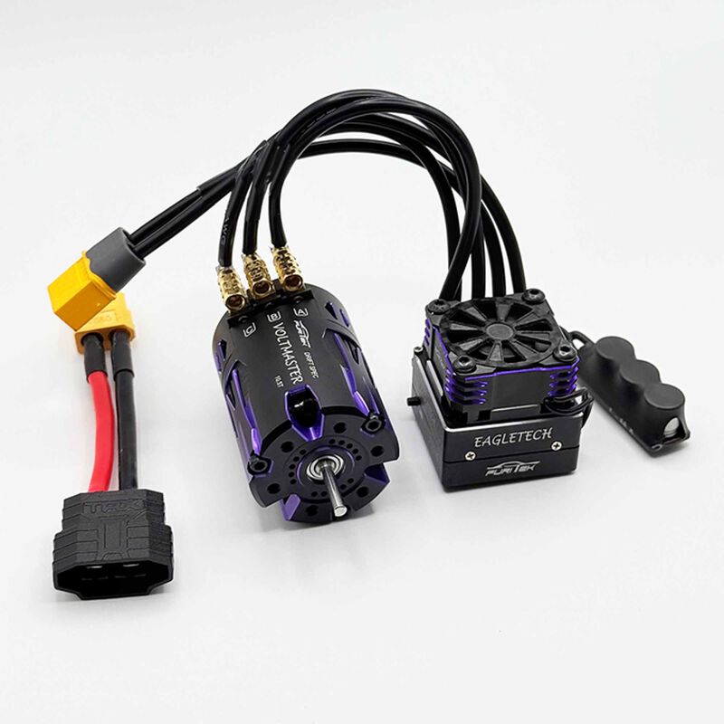 Furitek VoltEagle 1/10 Drift Combo – Midnight Edition (Plug & Play Brushless Sensored System for Traxxas 4-Tec Drift)