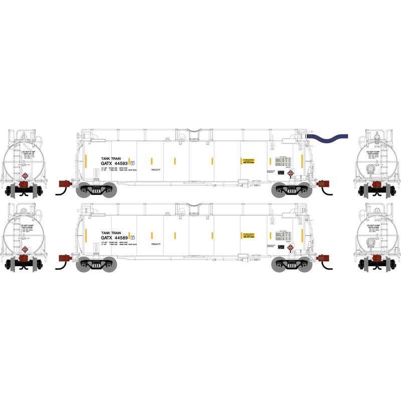 N TankTrain A/B, GATX White #44589/44593 (2)