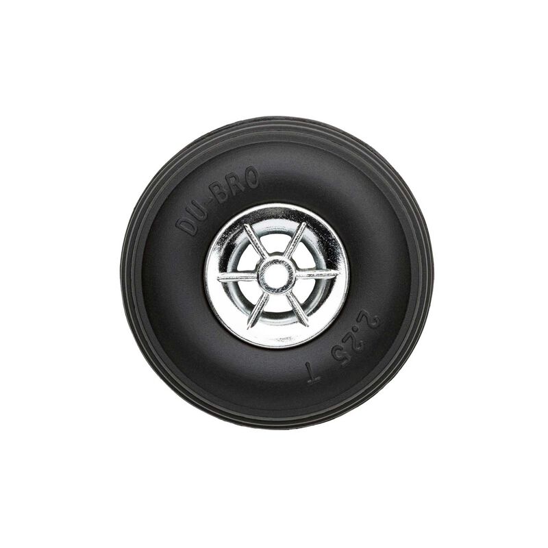 Treaded Chrome Wheels, 2-1/4" Diameter (2)