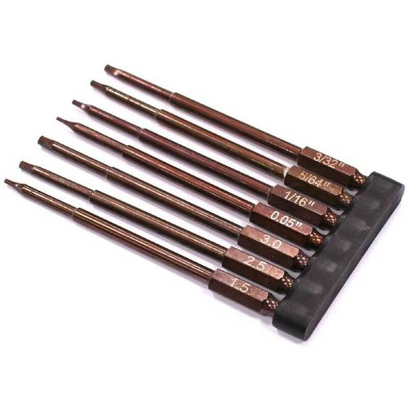 Hex Tips with 1/4" Adapter (.05, 1.5, 1/16, 5/64, 2.5, 3/32, 3.0)
