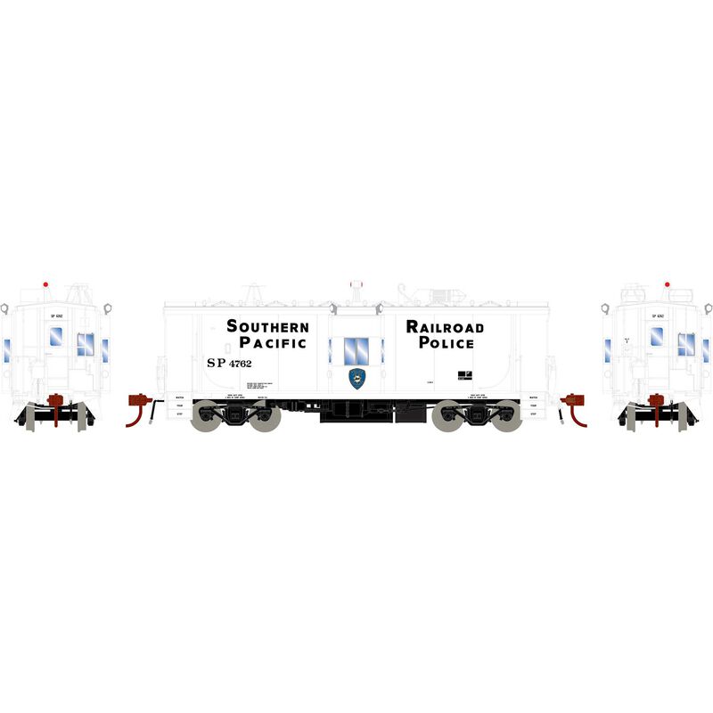 HO Bay Window Caboose with Lights, SP Police #4762
