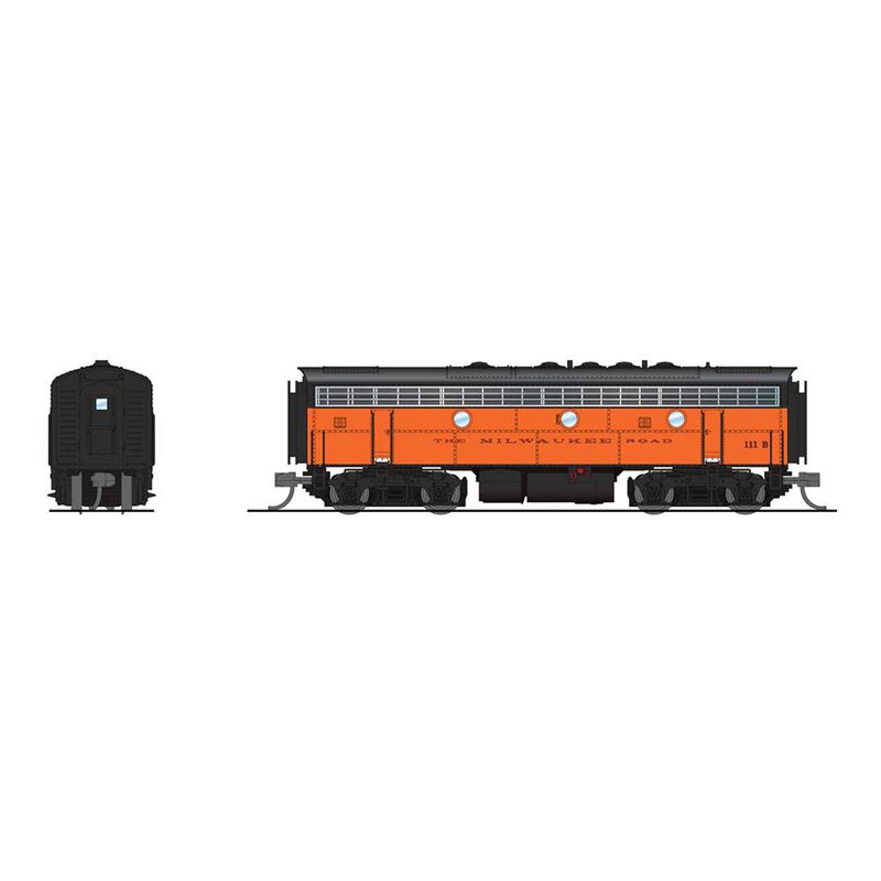 N EMD F7B Locomotive, Orange & Black, Paragon4, MILW #114B